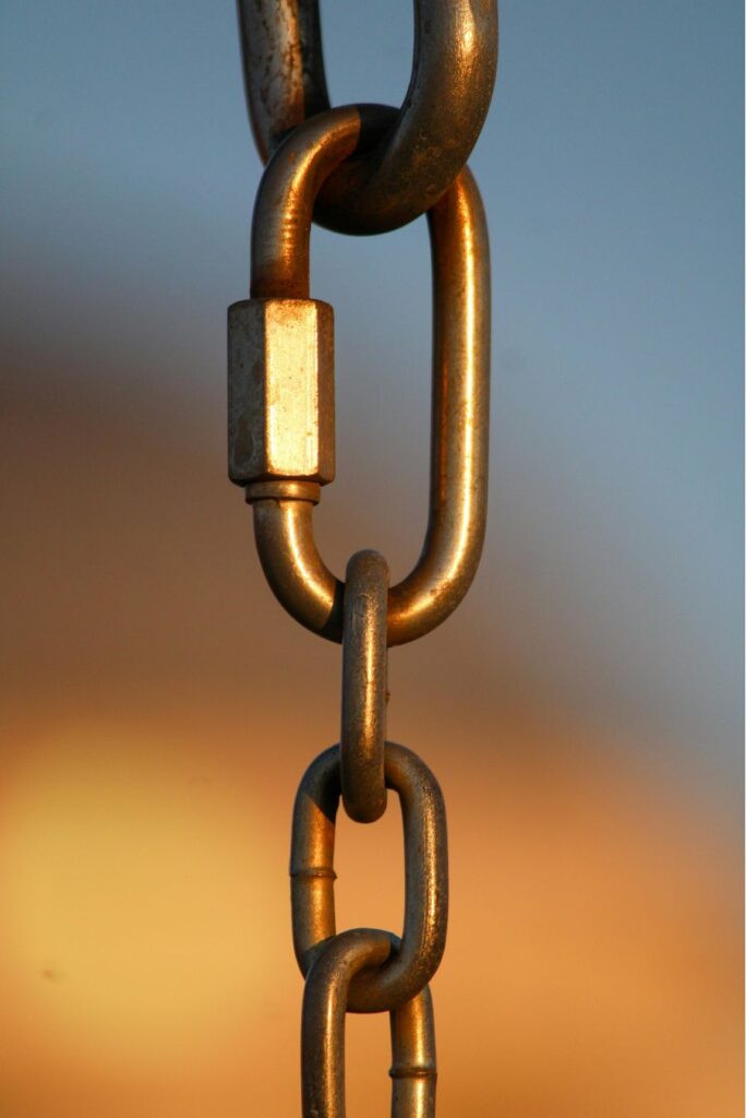 A string of Links representing the importance of web links