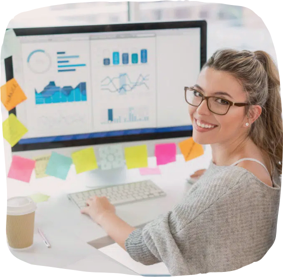 happy colorful website designer image